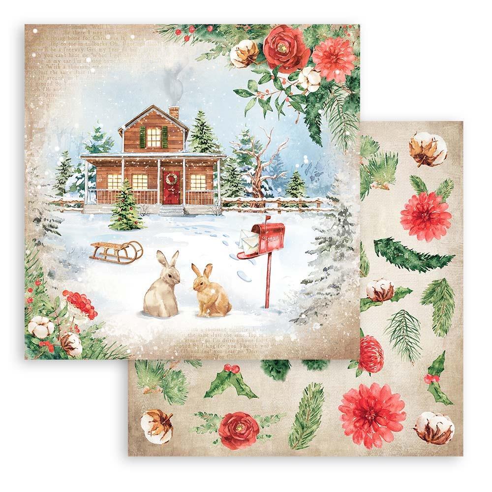 Stamperia Romantic Collection "Home for the Holidays" - 8x8 Paper Pad
