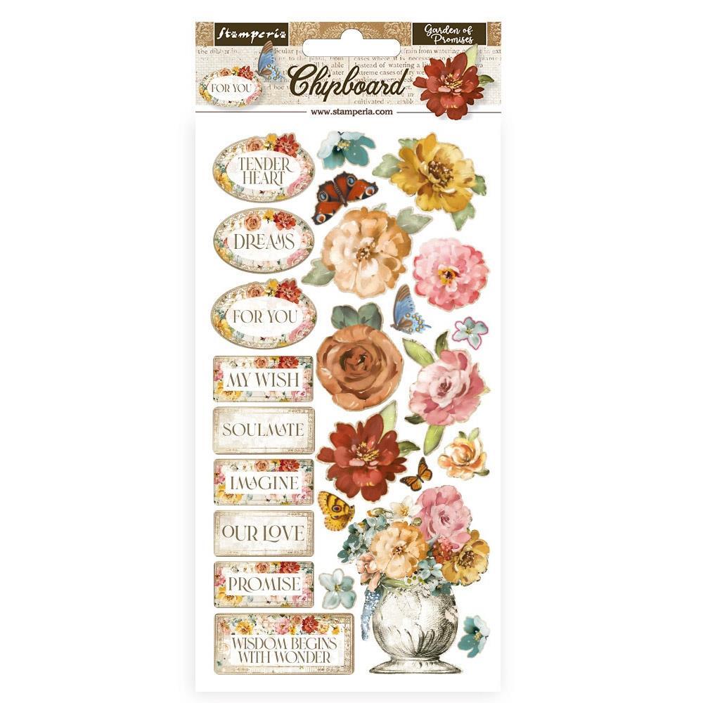 Stamperia Garden of Promises 12x12 Paper Pad, Stamperia Romantic Collection,  Floral Scrapbook Paper, 12x12 Cardstock, Double Sided Cardstock 