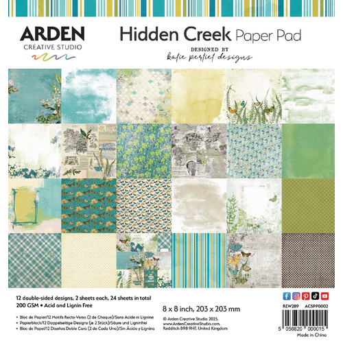 Arden Creative Studio - Hidden Creek - 8x8 Paper Pad