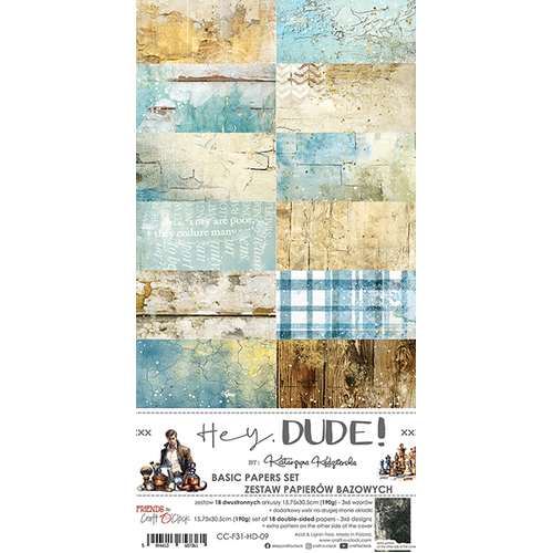 Craft O'Clock - Hey Dude -6x12 set of BASIC papers