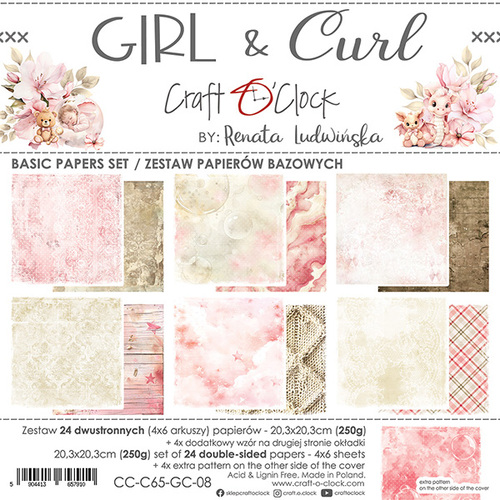 Craft O'Clock - Girl & Curl - 8x8 BASIC Collection Pack