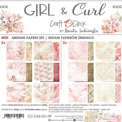 Craft O'Clock - Girl & Curl - 8x8 MIX Collection Pack