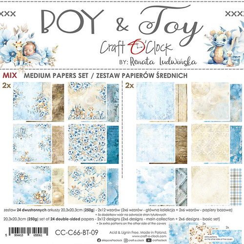 Craft O'Clock - Boy & Toy - 8x8 MIX Collection Pack