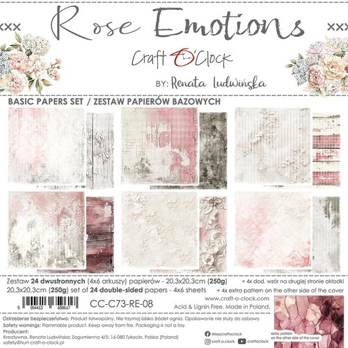 Craft O'Clock - Rose Emotions - 8x8 BASIC Collection Pack