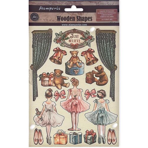 Stamperia - The Nutcracker Ballet And Teddy - A5 Wooden Shapes