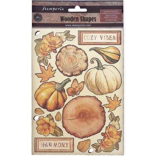 Stamperia - Golden Harmony Pumpkins - A5 Wooden Shapes