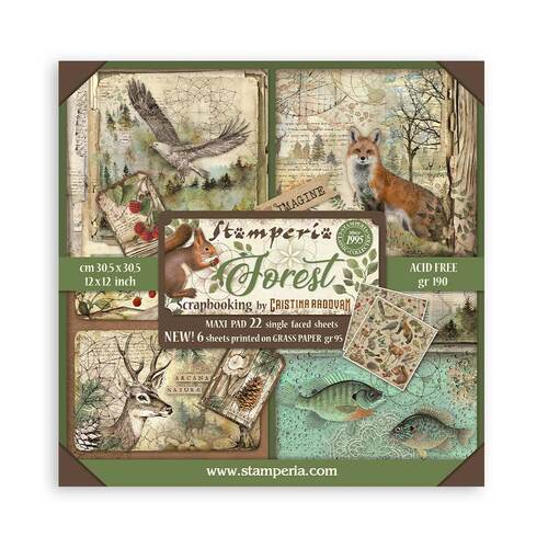 Stamperia - Forest Maxi - 12x12 Paper Pad