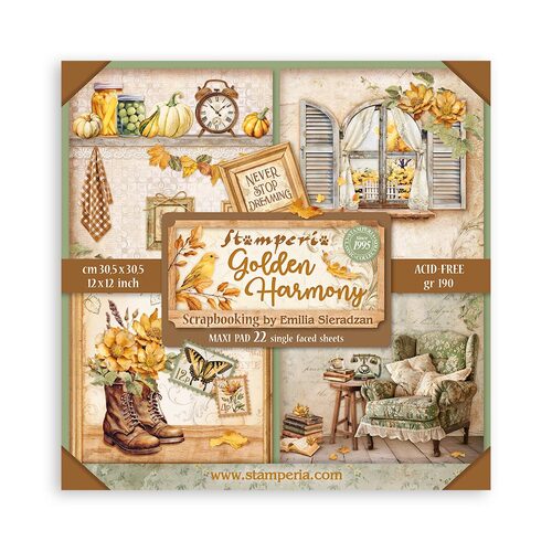 Stamperia - Golden Harmany Maxi - 12x12 Paper Pad