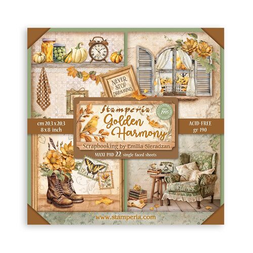 Stamperia - Golden Harmony Maxi - 8x8 Paper Pad