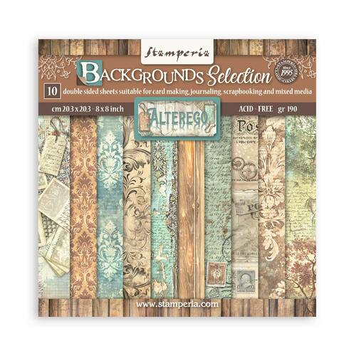 Stamperia - Alterego Backgrounds - 8x8 Paper Pad