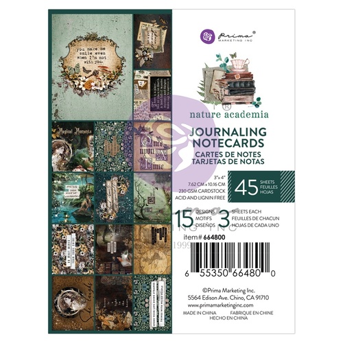 Prima - Nature Academia - 3x4 Journaling Cards
