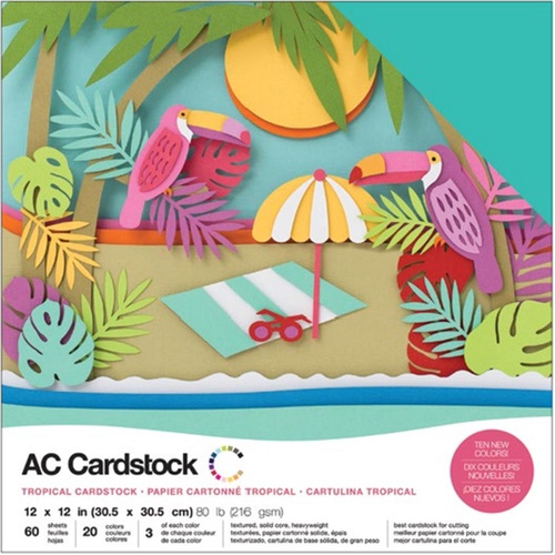 American Crafts -  Cardstock 12x12 Pack 60/Pkg - Tropical