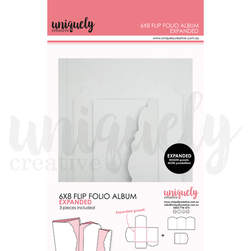 Uniquely Creative - 6" x 8" Flip Folio Album Expanded - White