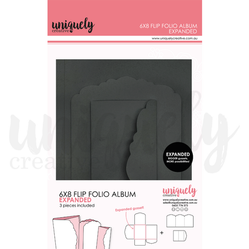 Uniquely Creative - 6" x 8" Flip Folio Album Expanded - Black