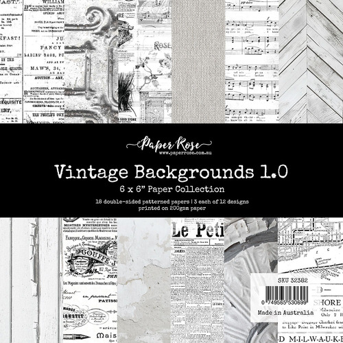 Paper Rose Studio - Vintage Backgrounds 1.0 - 6x6 Paper Collection