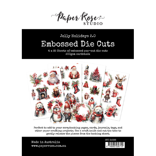 Paper Rose Studio - Jolly  Holidays 2.0 - Embossed Die Cuts