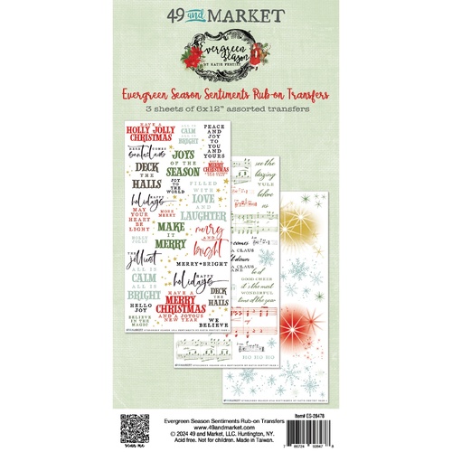 49 and Market - Evergreen Season Sentiments - Rub-On Transfers