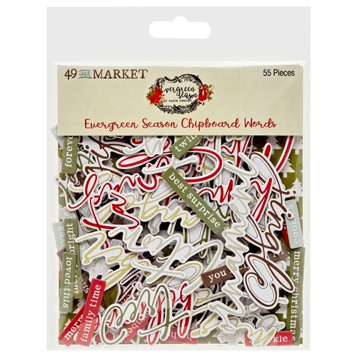 49 And Market - Evergreen Season Word – Chipboard Set