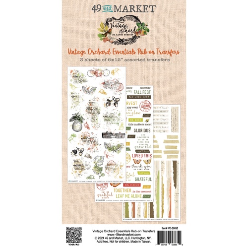 49 and Market - Vintage Orchard Essentials - Rub-On Transfers