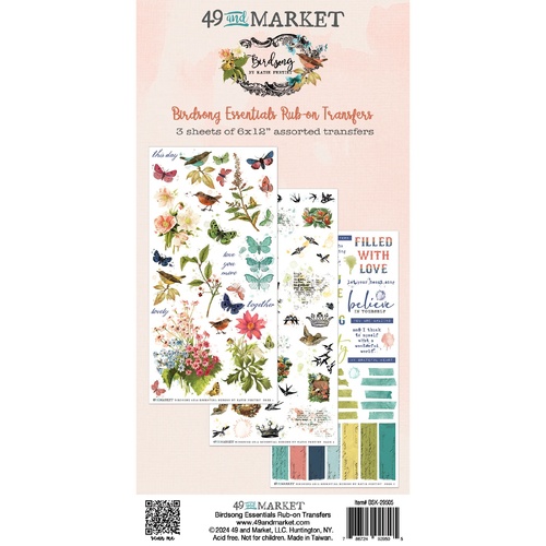 49 and Market - Birdsong Essentials - Rub-On Transfers