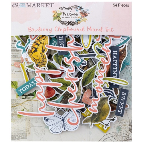 49 and Market - Birdsong Mixed - Chipboard Set