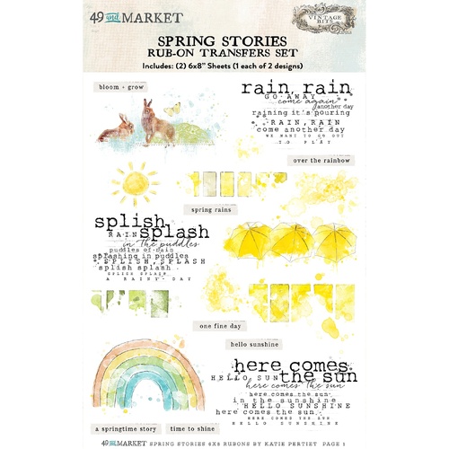 49 and Market - Spring Stories - Rub-On Transfer Set