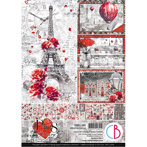 Ciao Bella - Paris Je T'aime - A4 Paper Pad (9pk)