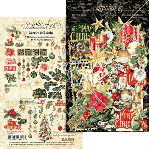 Graphic 45 - Merry & Bright - Ephemera Assortment