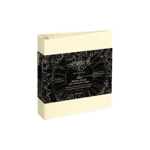 Graphic 45 - Staples - Binder Album With Interactive Pages - Ivory