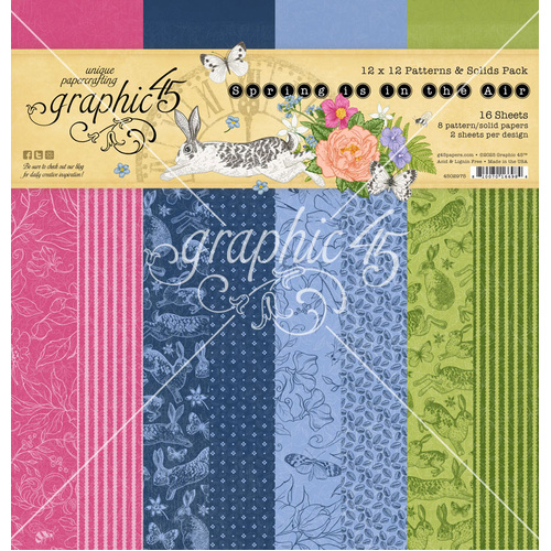 Graphic 45 - Spring is in the Air - 12x12 Patterns & Solids Pack