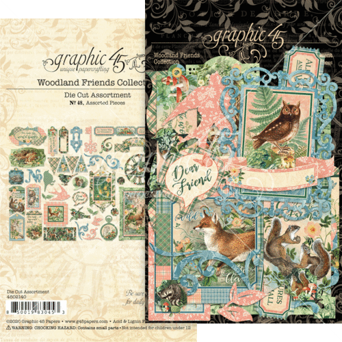 Graphic 45 - Woodland Friends - Die Cut Assortment