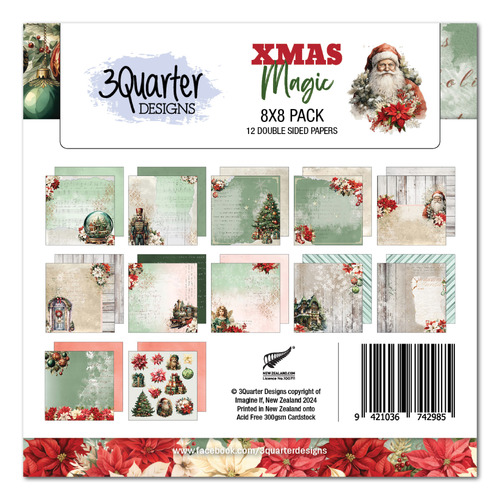 3Quarter Designs - Xmas Magic - 8x8 Pack